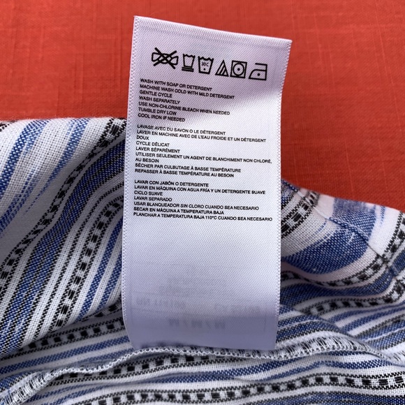 Ruched Sweetheart Neckline Southwest Stripe Cotton Chambray Strapless Mini Dress - Picture 6 of 9